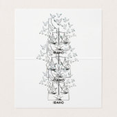 Idaho State Map with Justice Scales and Peace Dove Visitekaartje (Binnenkant ongevouwen)