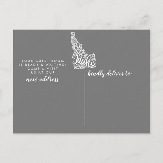 IDAHO State Moving Aankondiging Post Kaart (Achterkant)