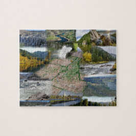 Idaho State Photo Collage 13 Afbeelding Jigzaag Pu Legpuzzel