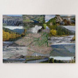 Idaho State Photo Collage 13 Afbeelding Jigzaag Pu Legpuzzel