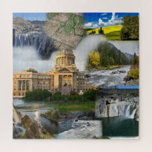 Idaho State Photo Collage 8 Afbeeldingen Jigzaag P
