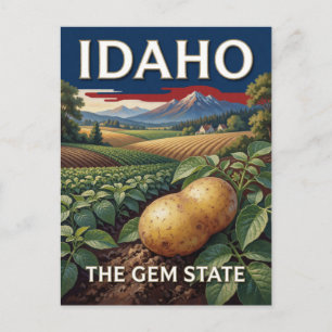 Idaho State Pride 🥔 Bergboerderij Landschap Briefkaart