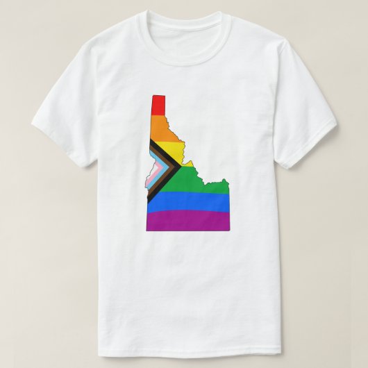 Idaho State Pride LGBTQ Progress Pride T-shirt (Design voorkant)