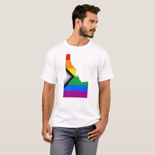 Idaho State Pride LGBTQ Progress Pride T-shirt (Voorkant volledig)