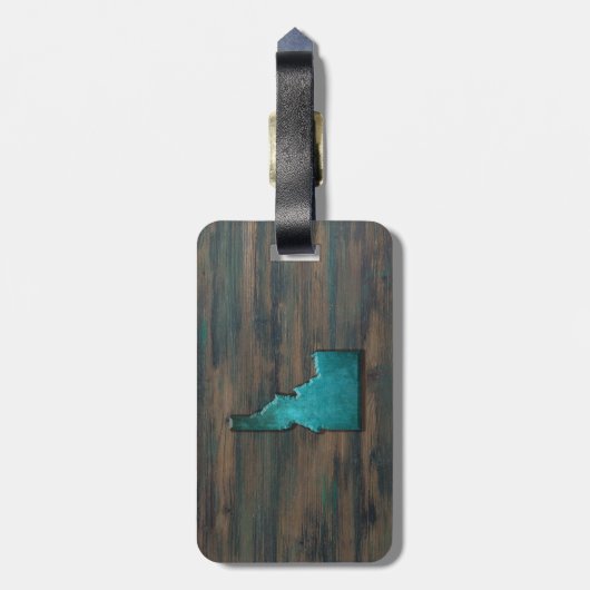 Idaho State Shape Blauwgroen Bagagelabel (Achterkant verticaal)