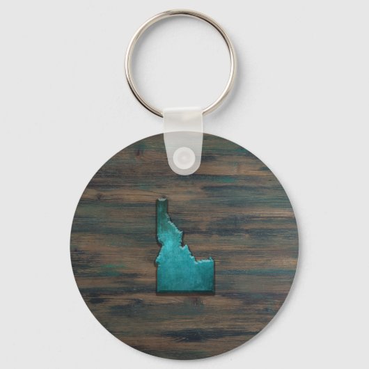 Idaho State Shape Blauwgroen Sleutelhanger (Voorkant)