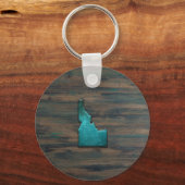 Idaho State Shape Blauwgroen Sleutelhanger (Voorkant)