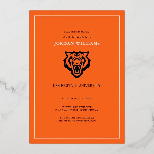 Idaho State University Bengaals Spirit Design Folie Uitnodiging (Voorkant)