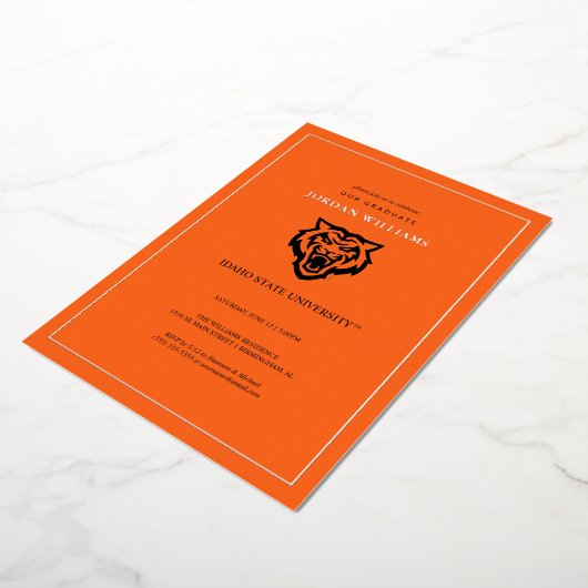 Idaho State University Bengaals Spirit Design Folie Uitnodiging (Gedraaid)