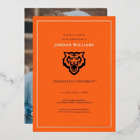 Idaho State University Bengals Spirit Ontwerp Folie Uitnodiging (Voorkant / Achterkant)