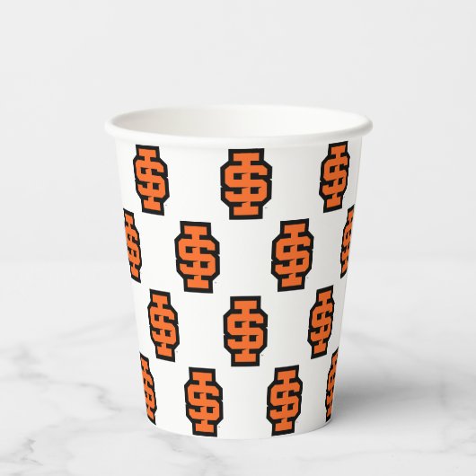 Idaho State University Bold Bengaals Logo Papieren Bekers (Achterkant)