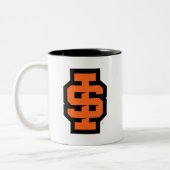 Idaho State University Bold Bengaals Logo Tweekleurige Koffiemok (Links)