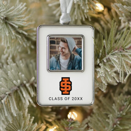 Idaho State University Bold Bengaals Logo Verzilverd Omlijst Ornament (Boom)