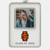 Idaho State University Bold Bengaals Logo Verzilverd Omlijst Ornament (Voorkant)