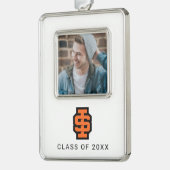 Idaho State University Bold Bengaals Logo Verzilverd Omlijst Ornament (Links)