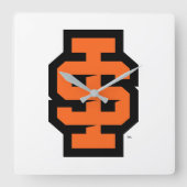 Idaho State University Bold Bengaals Logo Vierkante Klok (Voorkant)