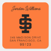 Idaho State University Bold Bengaals Logo Vierkante Sticker (Voorkant)