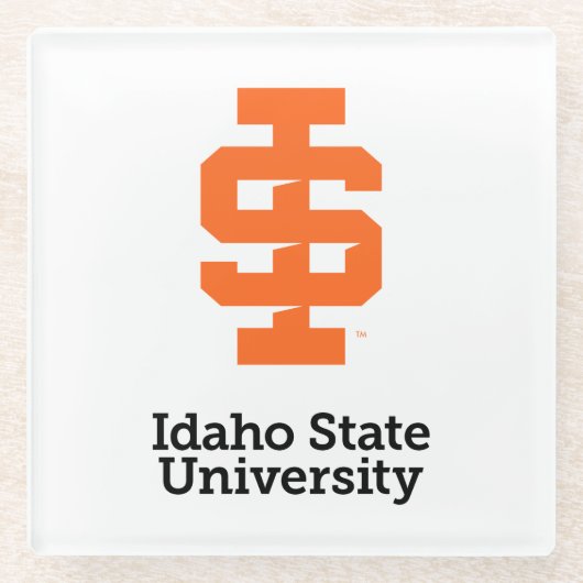 Idaho State University Officiële Logo-ontwerp Glazen Onderzetter (Voorkant)