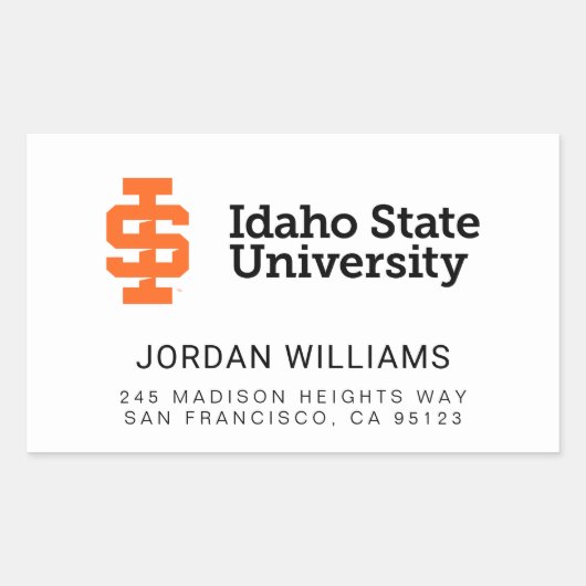 Idaho State University Officiële Logo-ontwerp Rechthoekige Sticker (Voorkant)