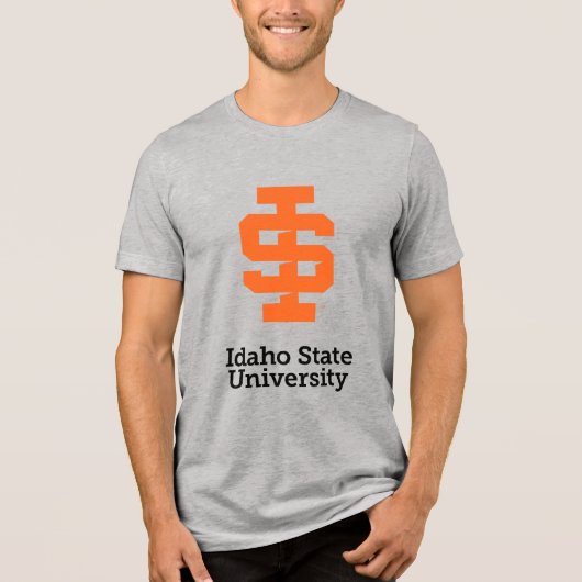 Idaho State University Officiële Logo-ontwerp Tri-Blend Shirt (Voorkant)