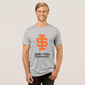 Idaho State University Officiële Logo-ontwerp Tri-Blend Shirt (Voorkant volledig)