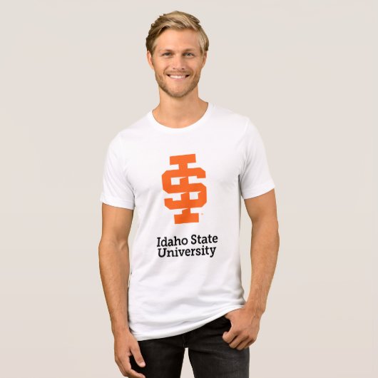 Idaho State University Officiële Logo-ontwerp Tri-Blend Shirt (Voorkant volledig)