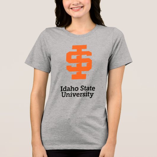 Idaho State University Officiële Logo-ontwerp Tri-Blend Shirt (Voorkant)