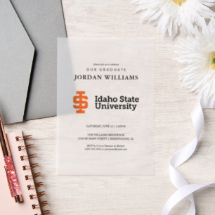 Idaho State University Officiële Logo-ontwerp Vellum Uitnodigingen