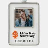 Idaho State University Officiële Logo-ontwerp Verzilverd Omlijst Ornament (Voorkant)