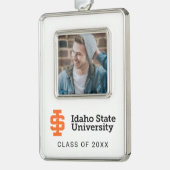 Idaho State University Officiële Logo-ontwerp Verzilverd Omlijst Ornament (Links)