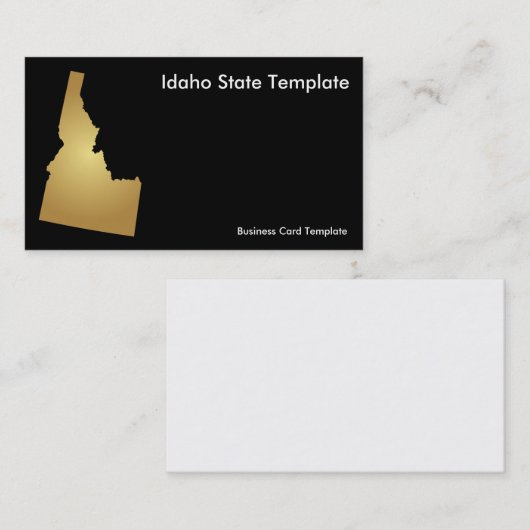 Idaho State Visitekaartje Metallic Gold (Voorkant / Achterkant)