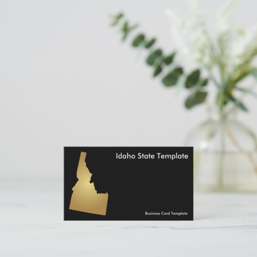 Idaho State Visitekaartje Metallic Gold (Staand voorkant)
