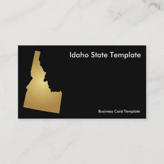 Idaho State Visitekaartje Metallic Gold (Voorkant)