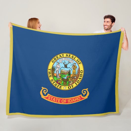 Idaho State Vlag Print Patriot Fleece Deken (In situ)