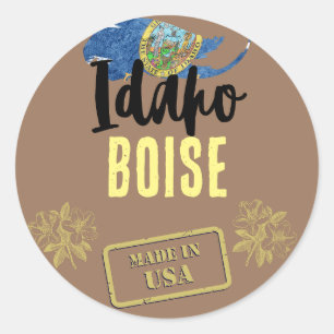Idaho Steden Ronde Sticker