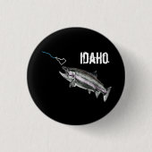 IDAHO STEELHEAD - HIER FISHY FISHY - STRIKANT IDAH RONDE BUTTON 3,2 CM (Voorkant)