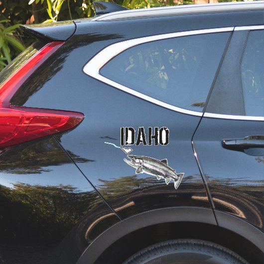 IDAHO STEELHEAD - HIER FISHY FISHY - STRIKANT IDAH STICKER (Auto Zijkant)