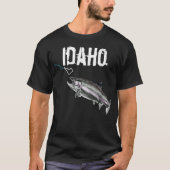 IDAHO STEELHEAD - HIER FISHY FISHY - STRIKANT IDAH T-SHIRT (Voorkant)