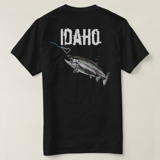 IDAHO STEELHEAD - HIER FISHY FISHY - STRIKANT IDAH T-SHIRT (Design achterkant)