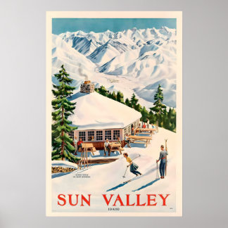 Idaho Sun Valley Ski USA Amerika Vintage Reizen Poster