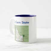 Idaho Symbols & Map Tweekleurige Koffiemok (Voorkant links)