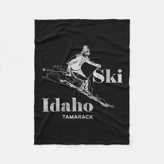  Idaho Tamarack Skiing T-shirt Fleece Deken (Voorkant)