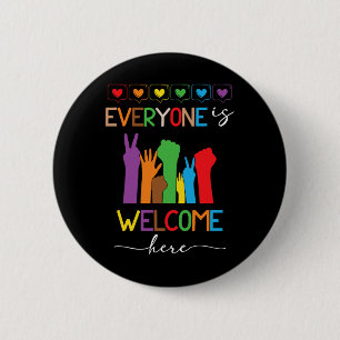 Idaho Teacher Iedereen is welkom hier Mannen Vrouw Ronde Button 5,7 Cm