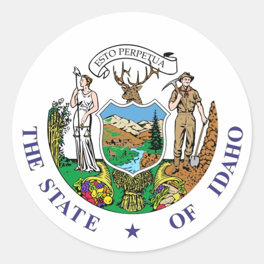 Idaho-teken Ronde Sticker (Voorkant)