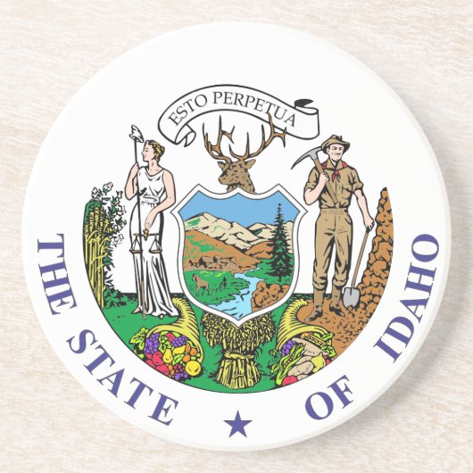 Idaho-teken Zandsteen Onderzetter (Voorkant)
