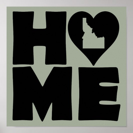 Idaho Thuis Hart Staat Poster Bord (Voorkant)