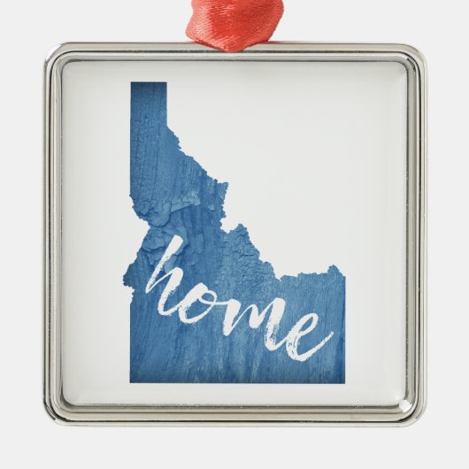 Idaho Thuis Houtnerf Metalen Ornament (Voorkant)