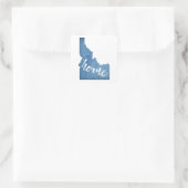 Idaho Thuis Houtnerf Vierkante Sticker (Tas)