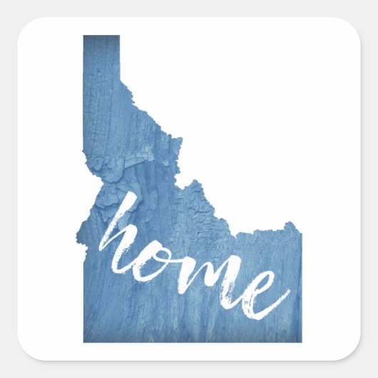 Idaho Thuis Houtnerf Vierkante Sticker (Voorkant)