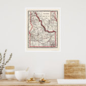 Idaho Township & Railroad Map 1896 Poster (Keuken)